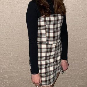 plaid romper dress